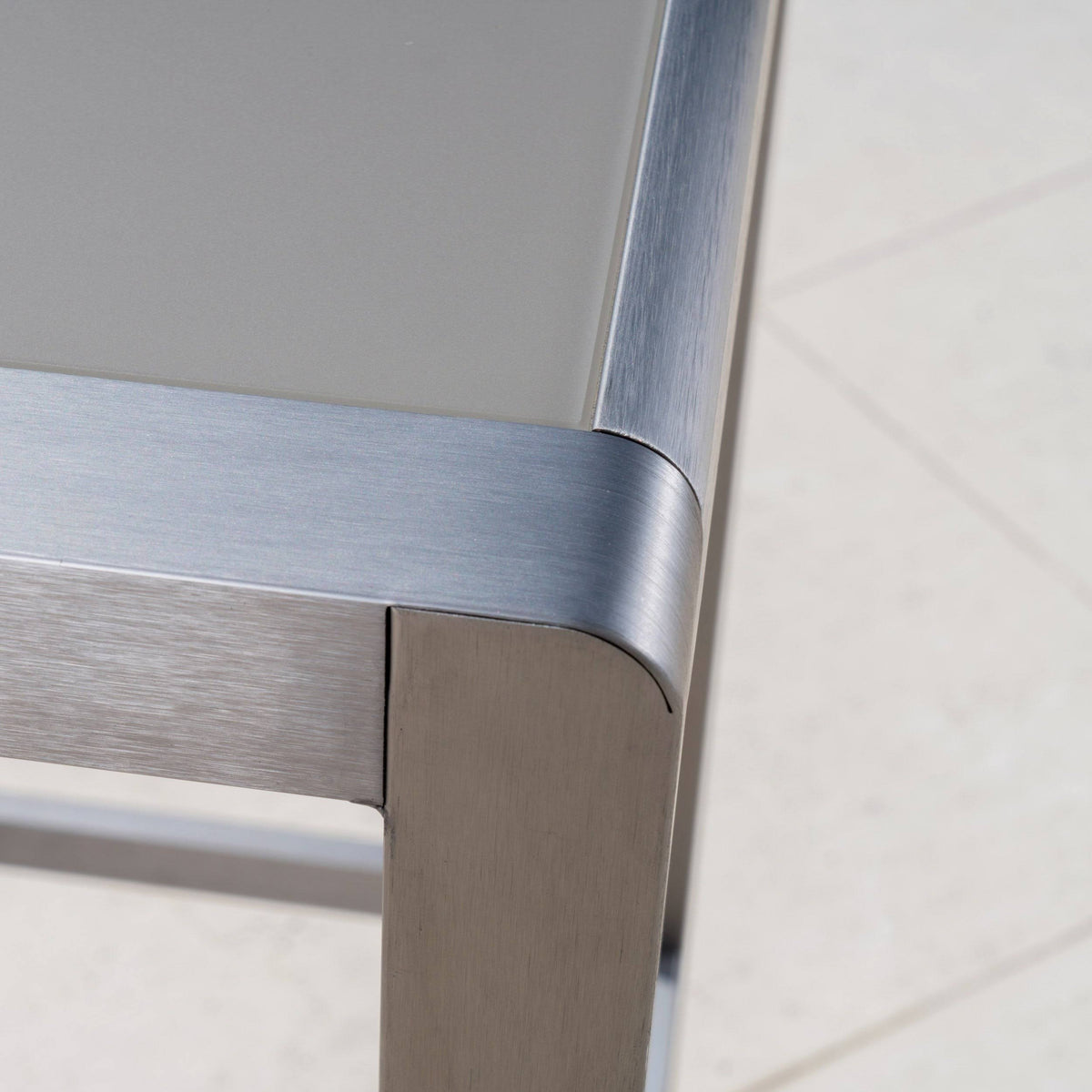 Square Aluminum Bar Table with Glass Top D9673
