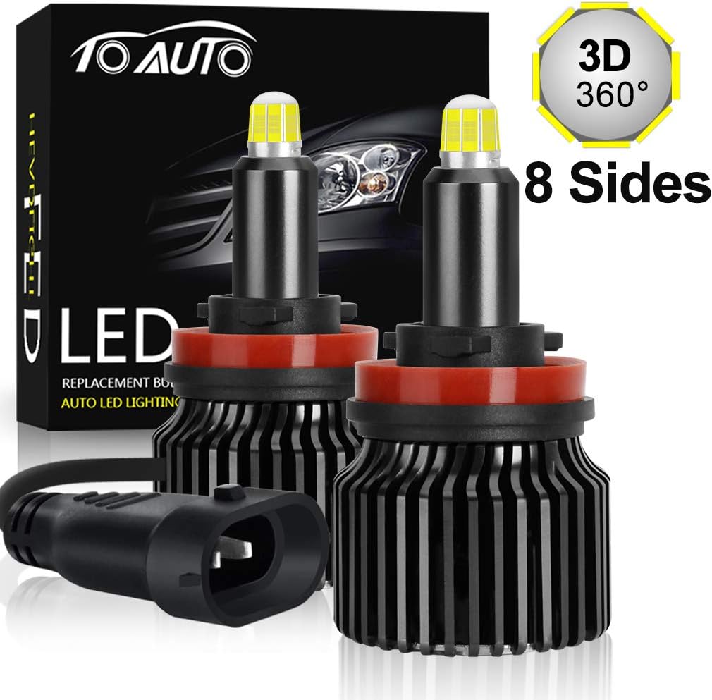 H11 H8 LED Headlight Bulbs, 6000K 12000LM, Pack of 2 K543