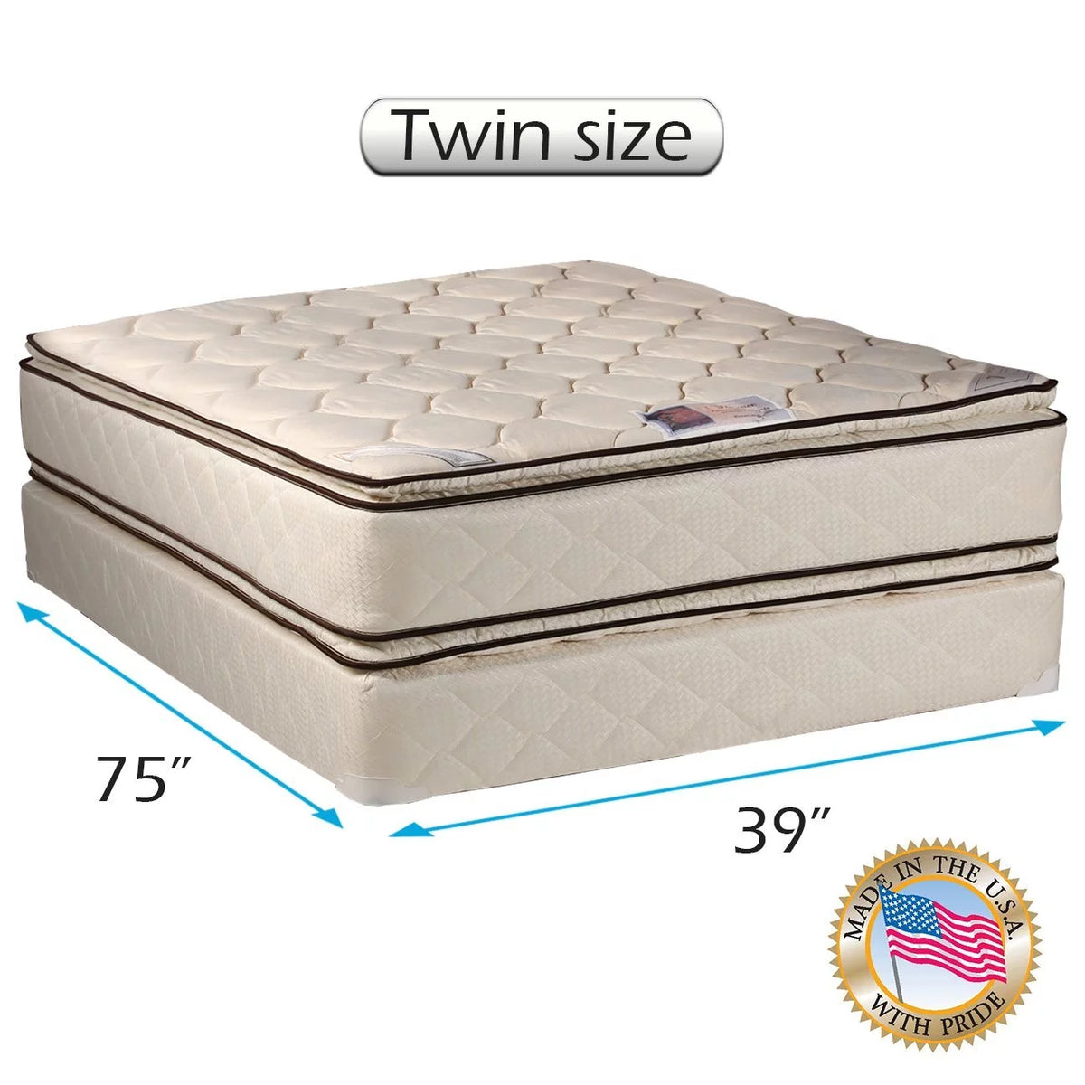 Twin 11 In Innerspring PillowTop Mattress Set with Cover Protector E412952