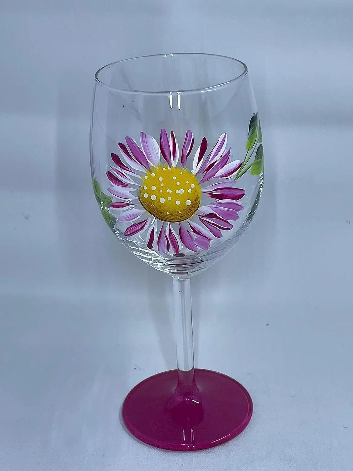 Hand Painted Flower Wine Glasses C8724
