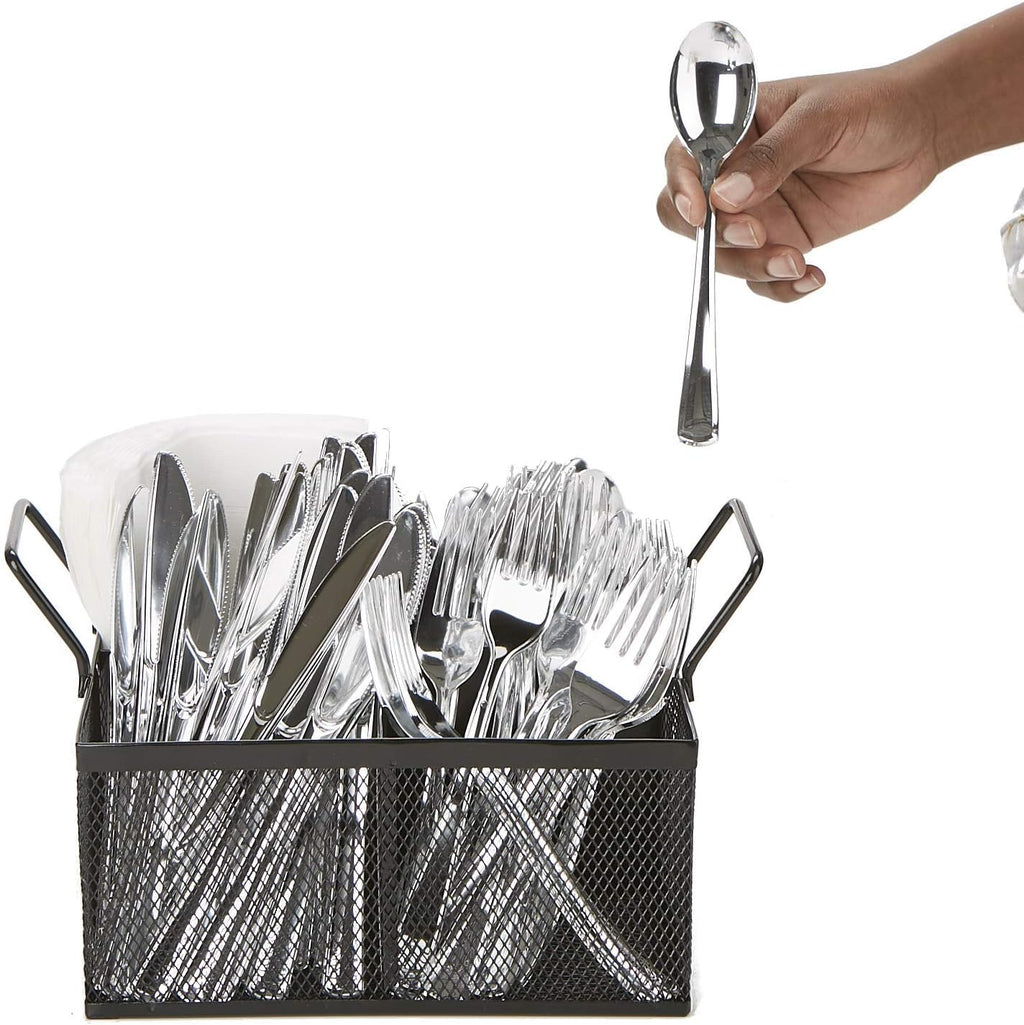 Black Metal Mesh Storage Caddy M76356