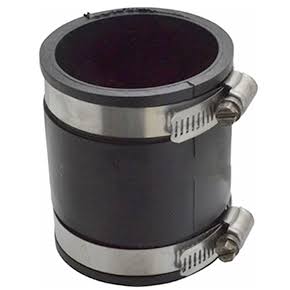 Drain Coupling 2 to 2 in. Straight Adaptor PVC Rubber E9917