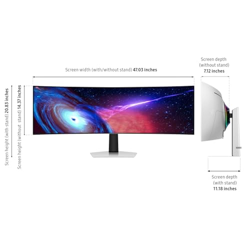 49" Curved OLED Gaming Monitor, 240Hz, 0.03ms, Height Adjustable Stand J47503