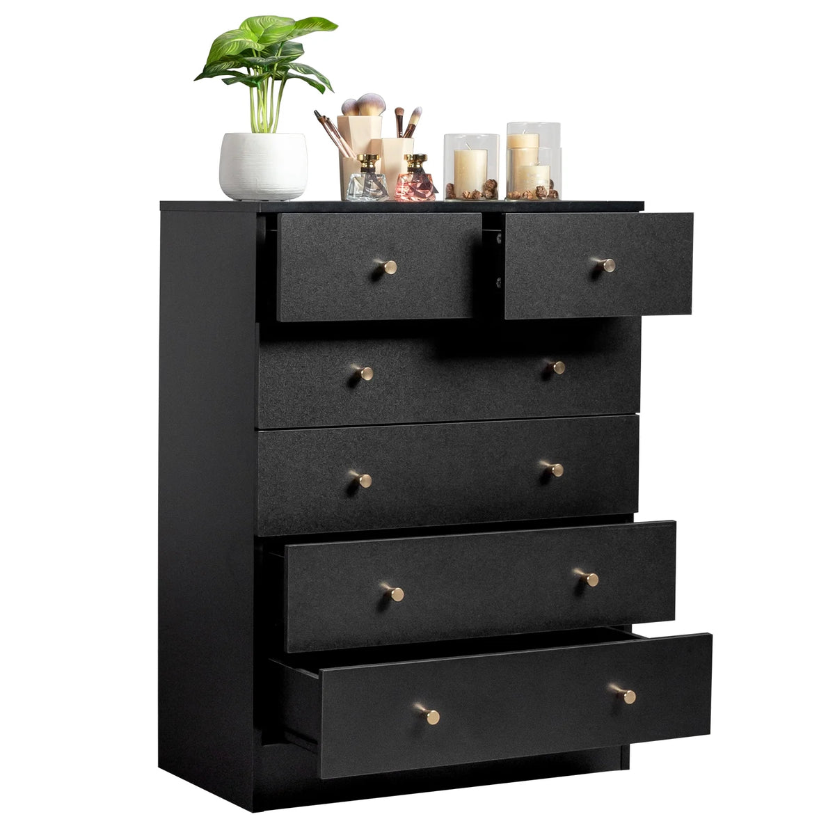 White 7 Drawer Wood Dresser N735