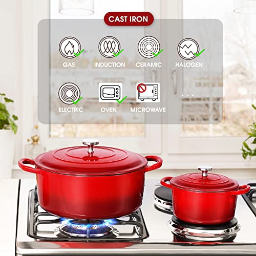 6QT Enamel Cast Iron Dutch Oven with Loop Handles D5775