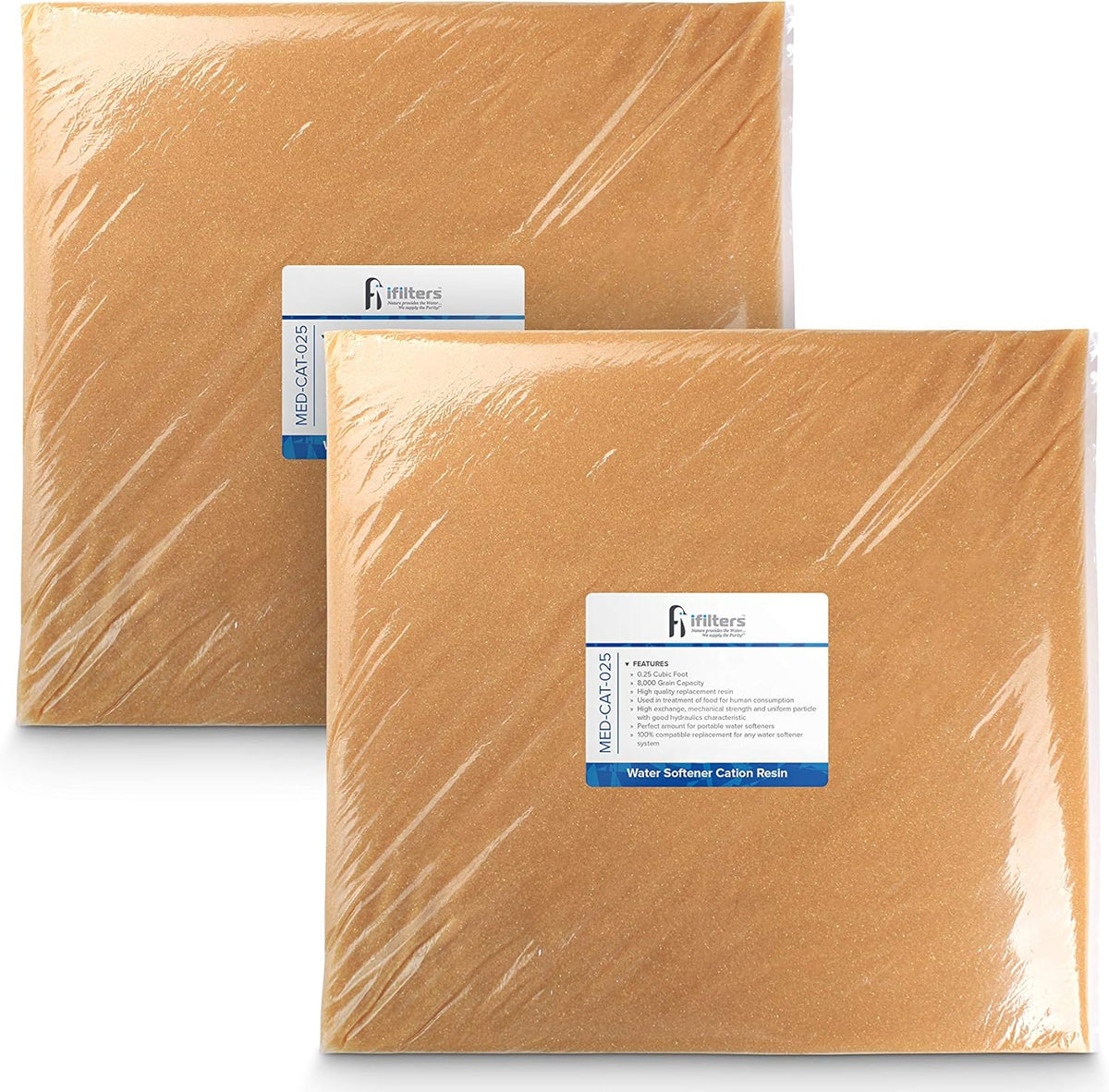 1/2 CuFt Pack of 2 Cation Water Softener Resin Media F3038