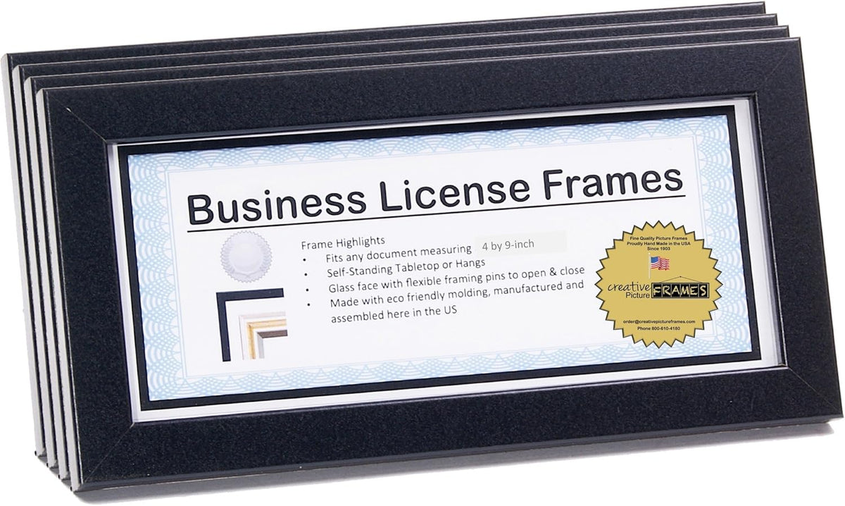 Black Certificate Frame with Wall Hanger, 4 Pack B4955