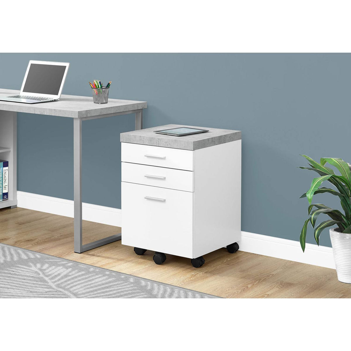 White 3 Drawer Filing Cabinet Q765776