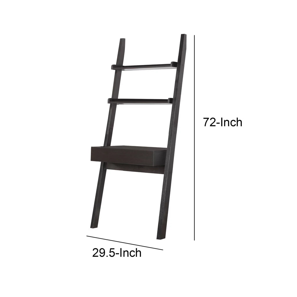 29.5" Cappuccino Wood Ladder Desk with 1 Drawer D165168