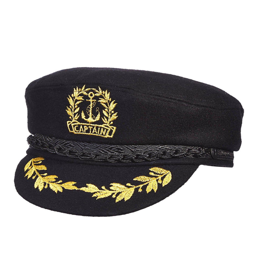 Black Wool Admiral Cap D192