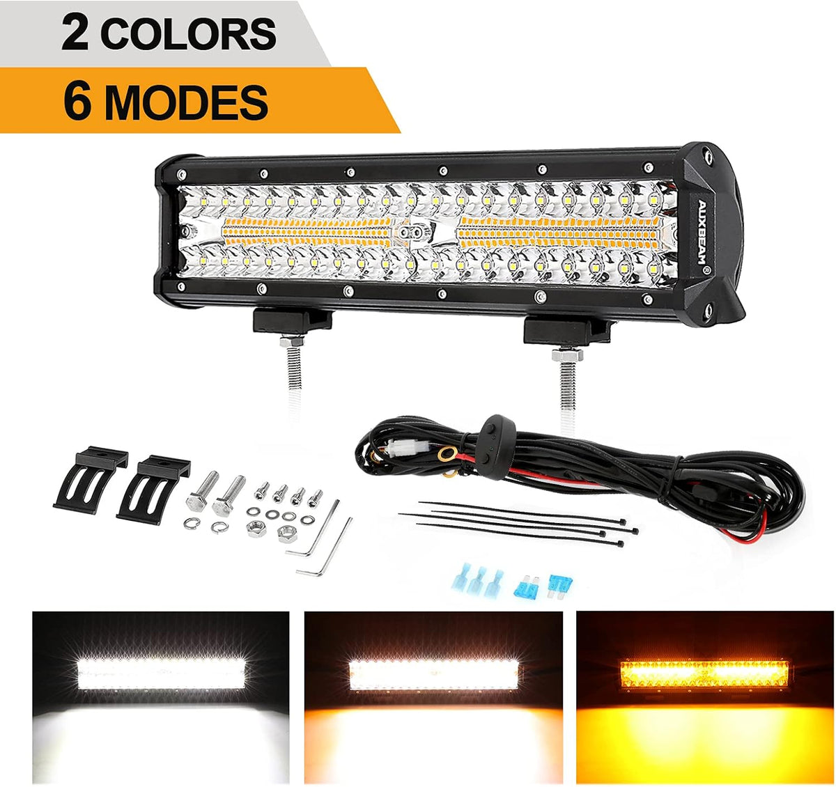 LED Amber Light Bar 12Inch 300W Spot Flood Combo S3054