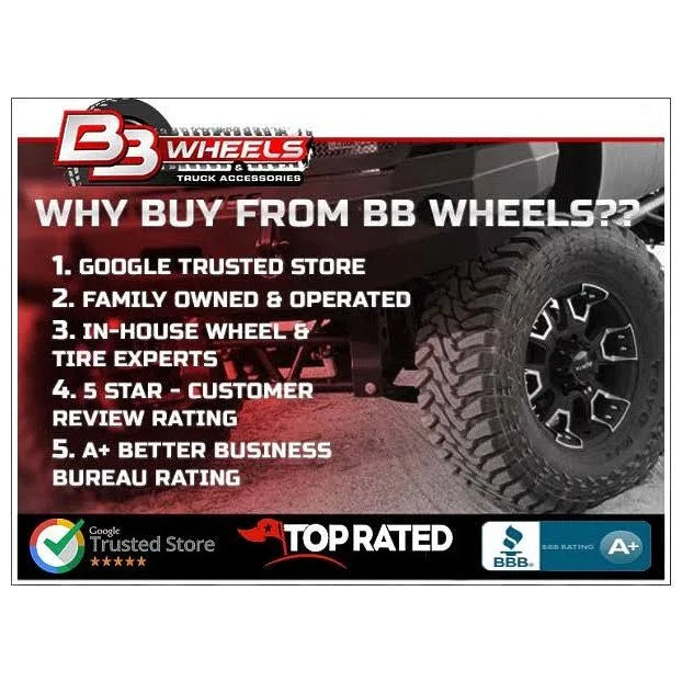 Black 17x9 6x135 18mm Wheels G4255