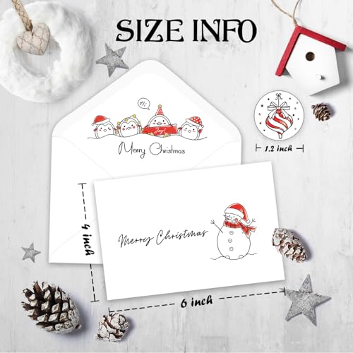 Pack of 24 Merry Christmas Cards with Envelopes, 4" x 6" K165882