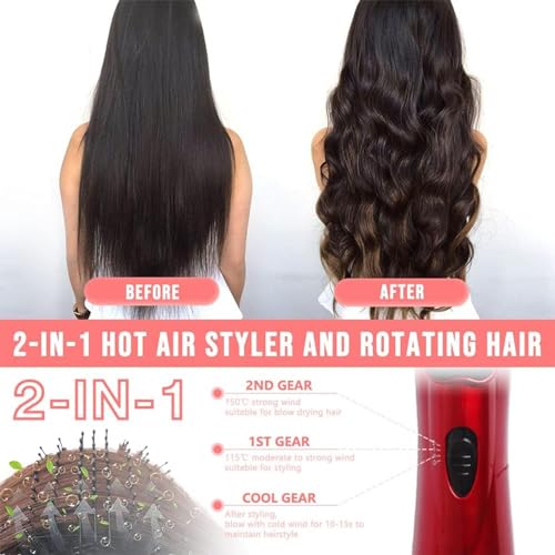 3-in-1 Hot Air Styler and Rotating Hair Dryer with 2 Interchangeable Brushes (Gold) Z7231