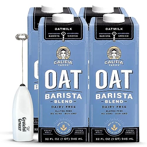 Oat Milk Barista Edition Bundle 32oz Bottles and Milk Frother Handheld U69878