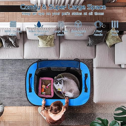 Foldable Dog Cat Playpen with Carrying Case Q511374