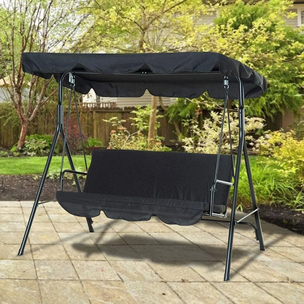 3-Person Metal Porch Swing Bench with Canopy G93465