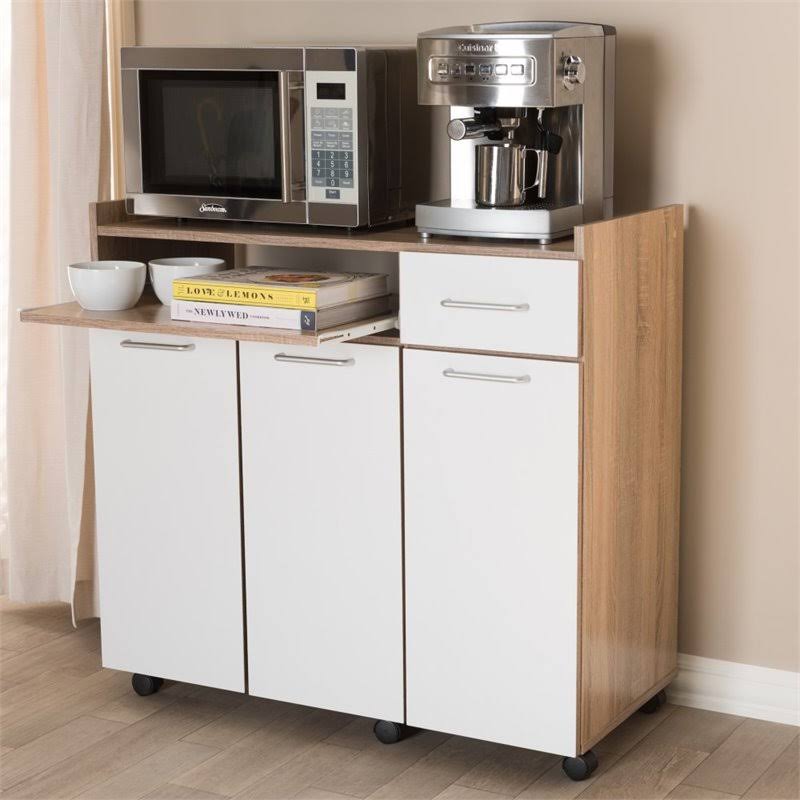 Light Oak and White Kitchen Cabinet P966