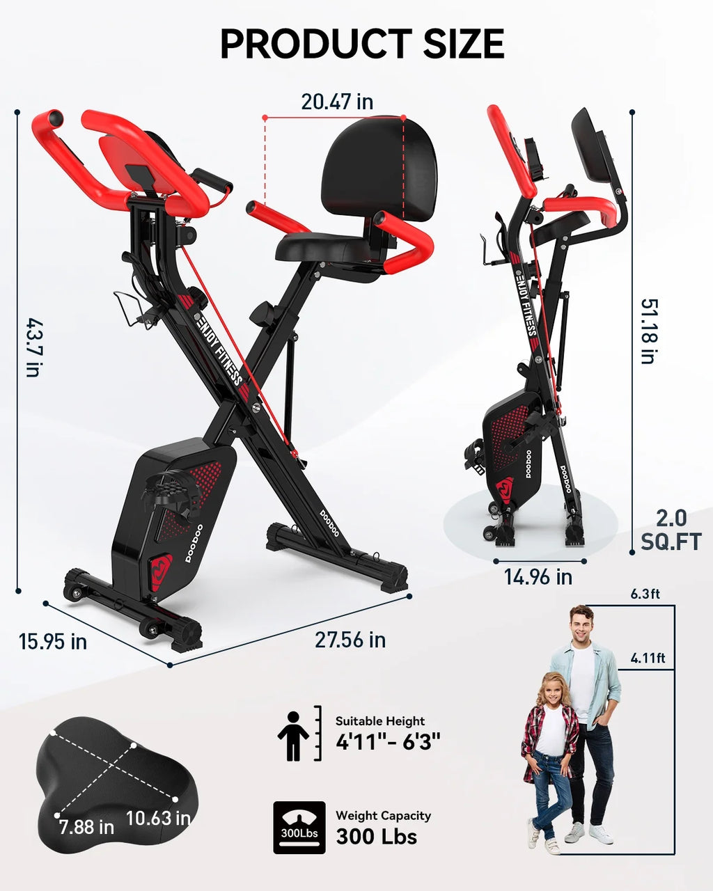 3in1 Foldable Exercise Bike Indoor Cycling Bike Magnetic Stationary Bike 300lb X113527