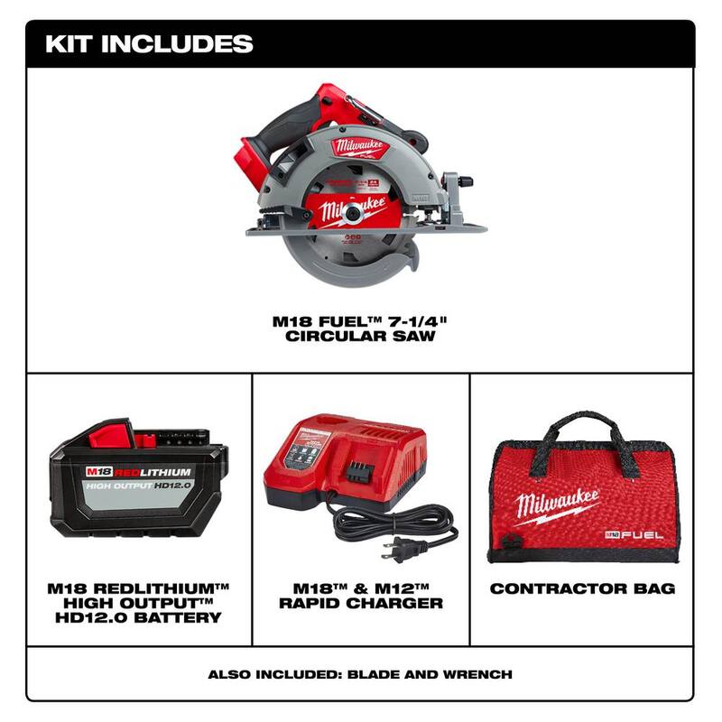 18V Lithium-Ion Brushless Cordless 7-1/4 in. Circular Saw Kit with Grinder W88700