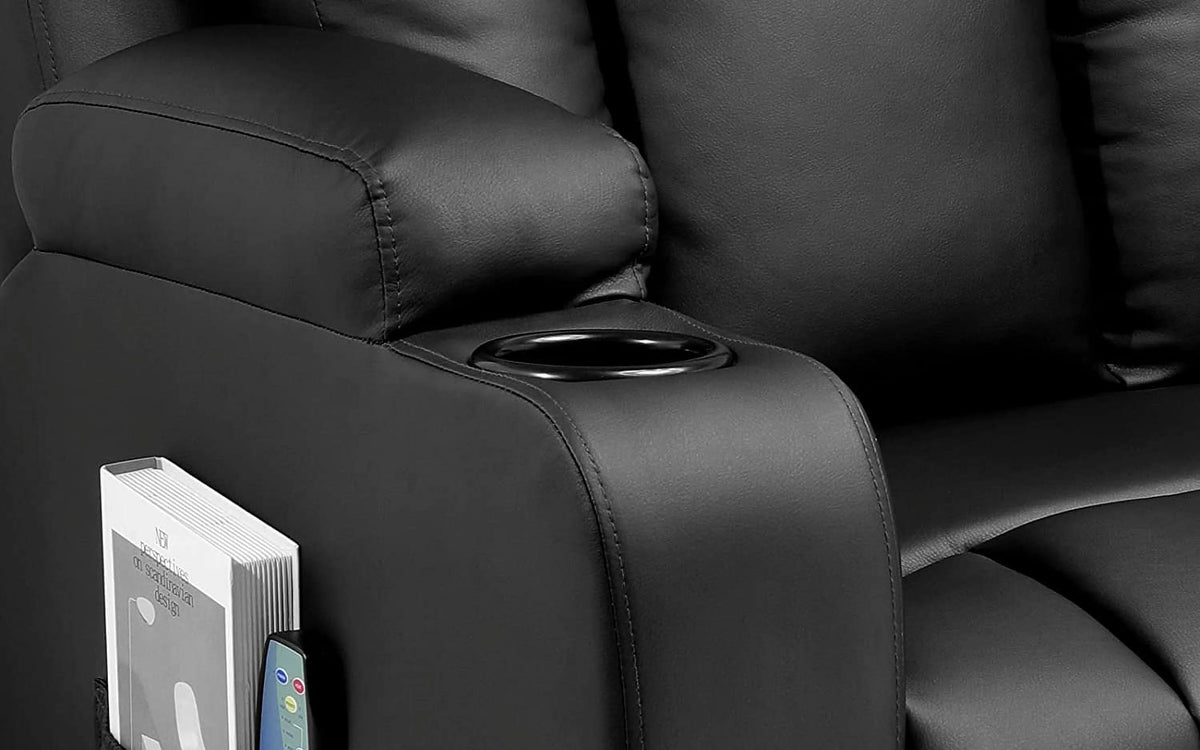 Black Bonded Leather Recliner Set R86536