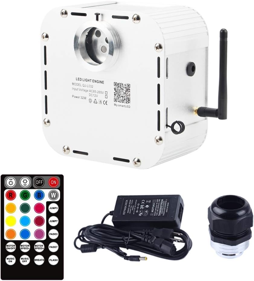 Bluetooth Fiber Optic Light Engine with Remote Control Pack of 2 O184