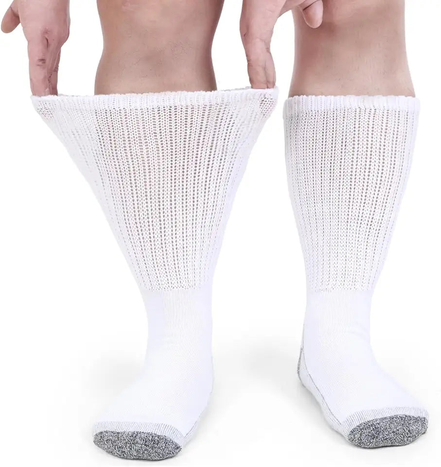 Diabetic Crew Socks Non-Binding Loose Fit Extra Wide C174