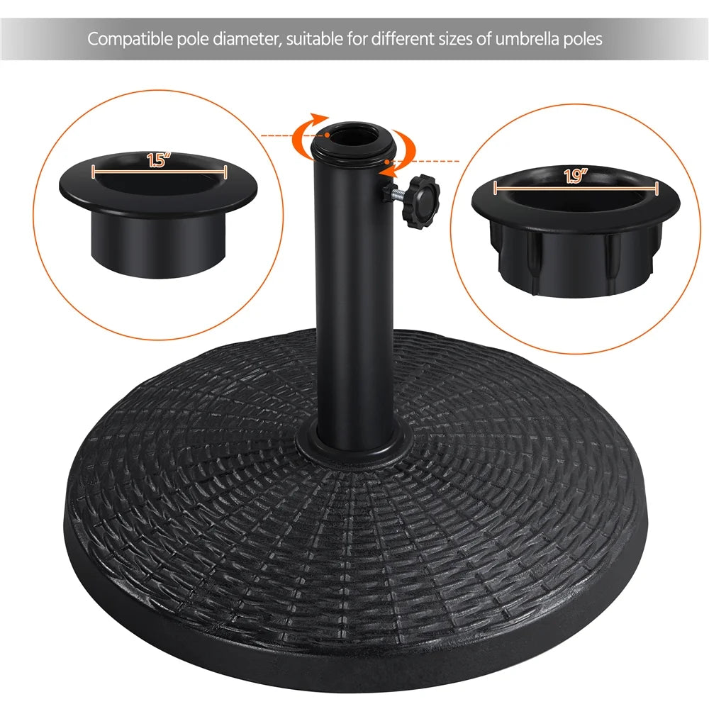 Black Round Resin and Iron Umbrella Base V375626