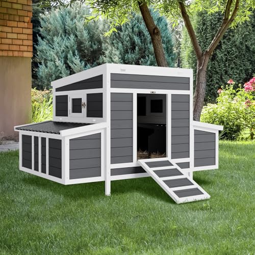 Wooden Chicken Coop for 4-6 Chickens with Nesting Boxes Y7324