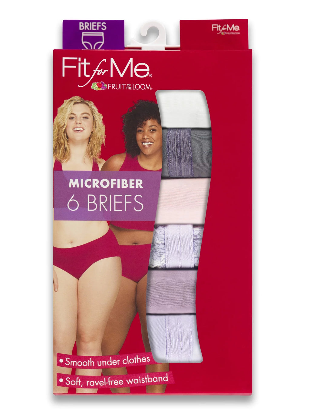 Women's Plus Size Microfiber Brief Underwear, 6 Pack J5668