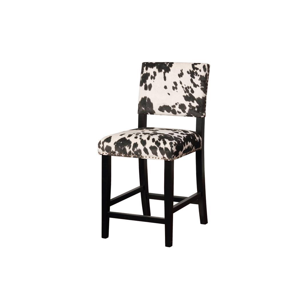 Black Cow Print Counter Stool A31547