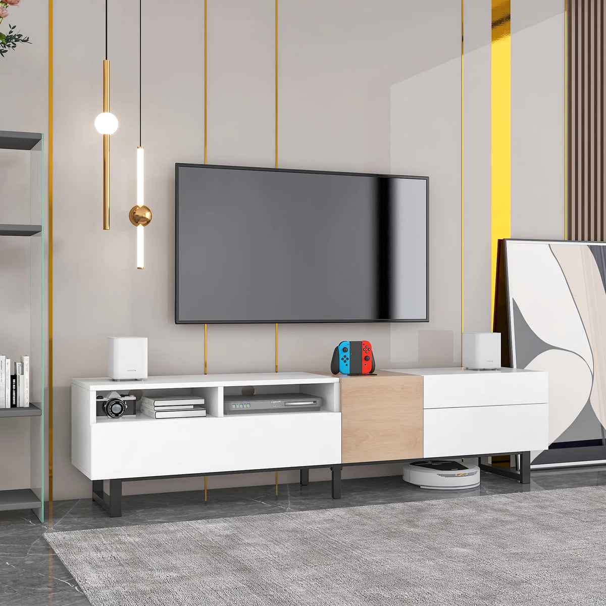 Modern TV Stand with Double Storage Space B498751
