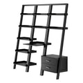 Black 3 Piece Leaning Desk & Shelf Set R936