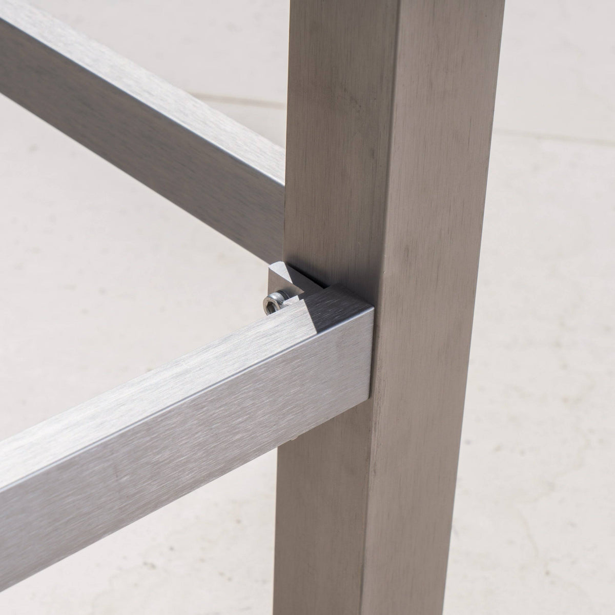 Square Aluminum Bar Table with Glass Top D9673
