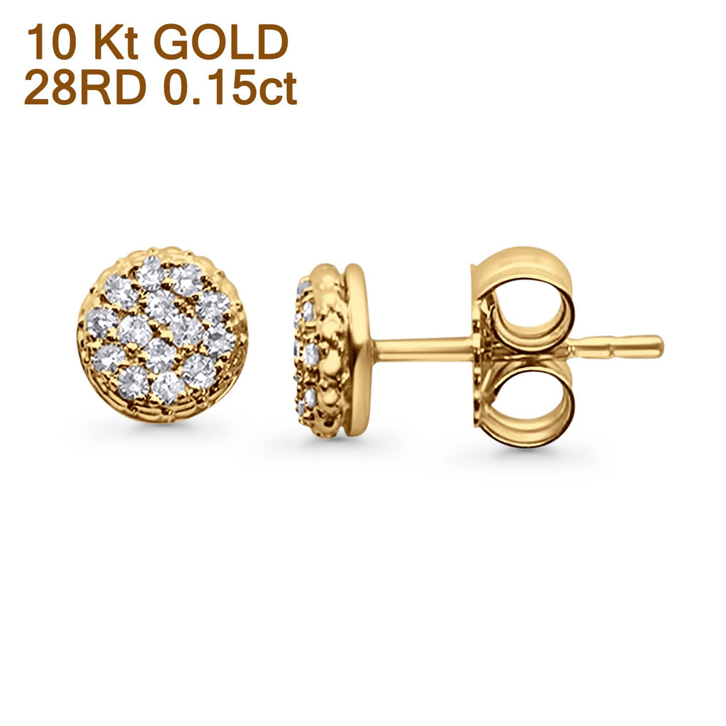 10K Yellow Gold Diamond Stud Earrings Z9585