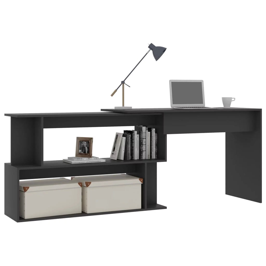 Gray Engineered Wood Corner Desk J148