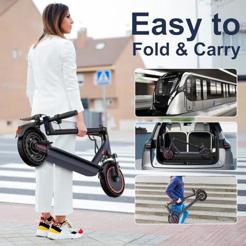 Folding Electric Scooter with 10" Solid Tires, 500W Motor, 22 Miles Long Range O861