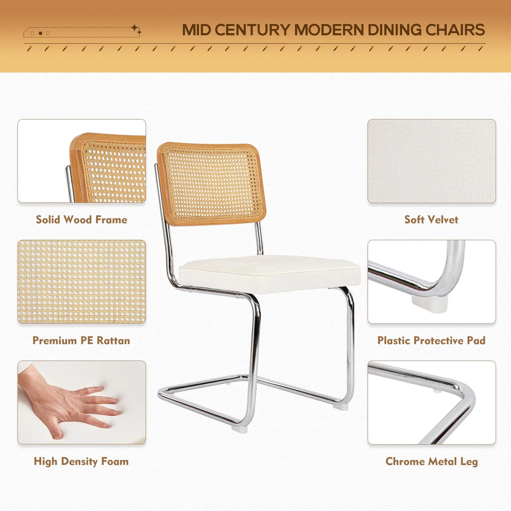 Beige Velvet Dining Chairs Set of 6 Z159828