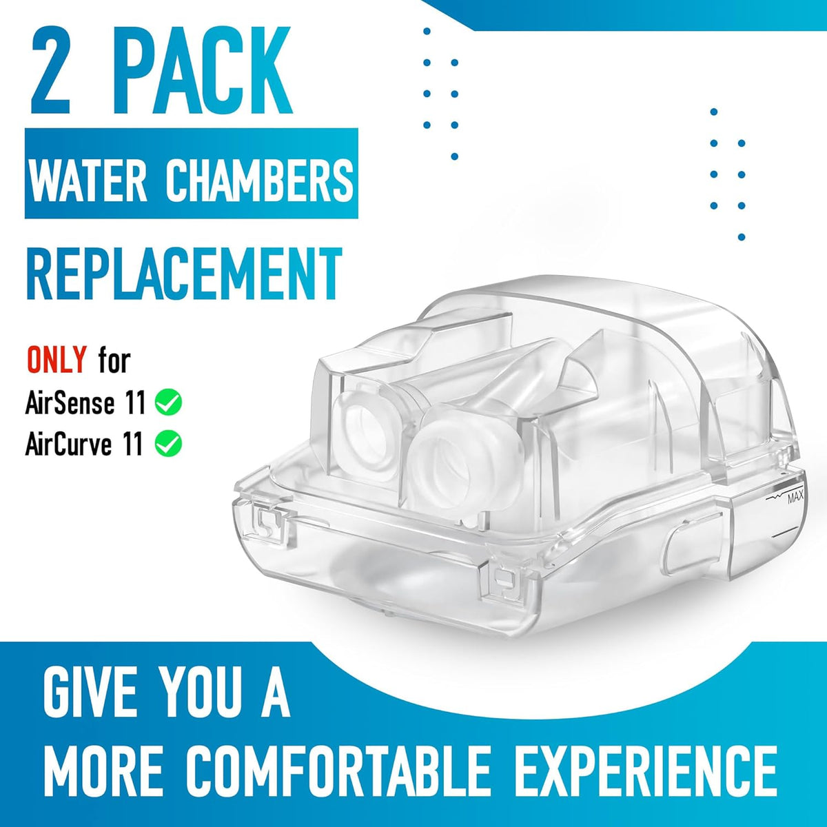 2 Pack Replacement Water Chambers for AirSense 11 and AirCurve 11 Water Tanks H6929