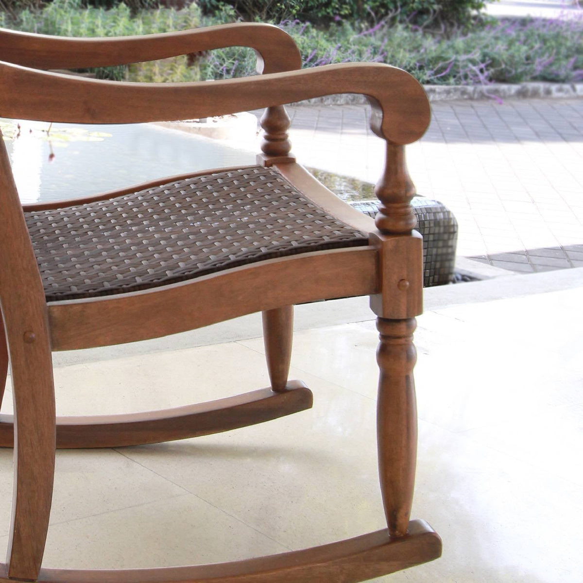 Brown Oversized Wicker Rocking Chair I272063