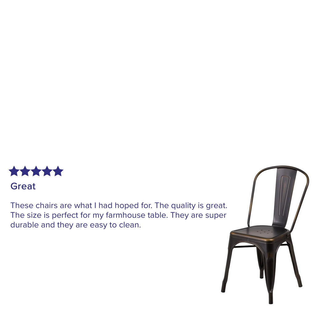 Copper Stacking Metal Dining Chair X947