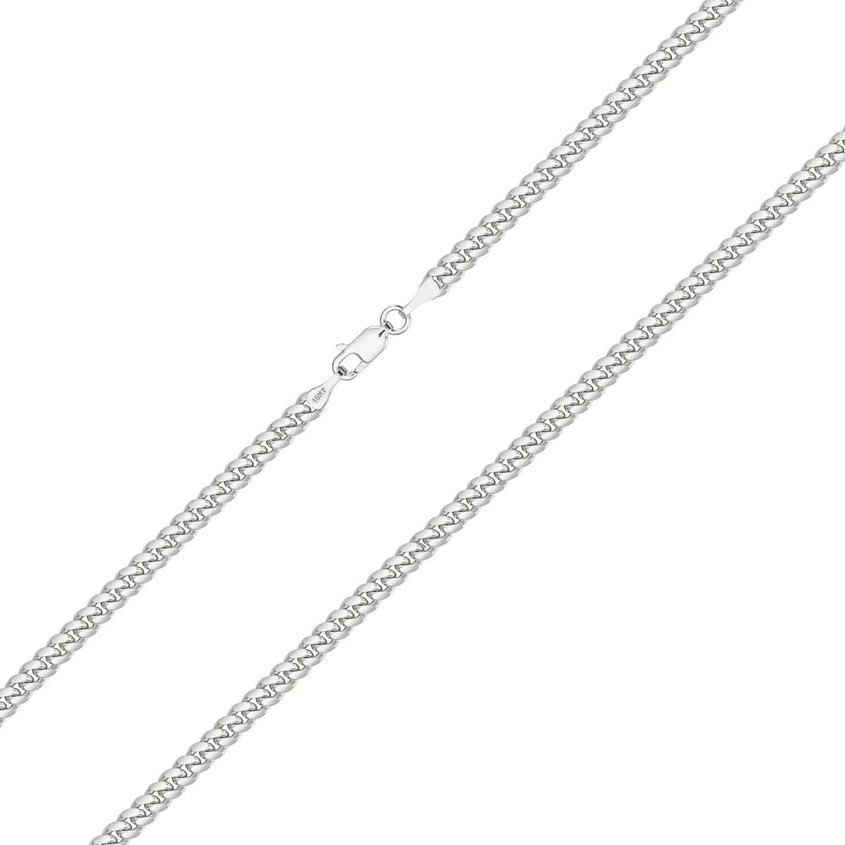 10k White Gold Miami Cuban Link Chain Pendant Necklace 16" - 30" B613