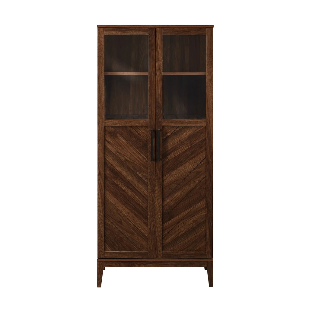 Dark Walnut 2-Door Storage Cabinet J34589