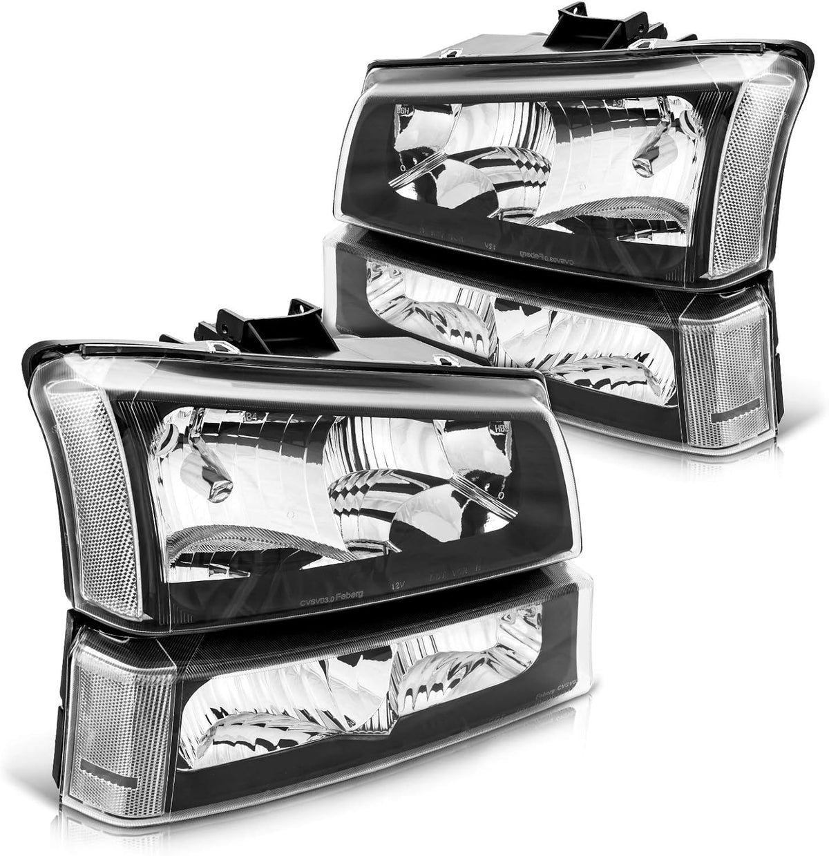 Chrome Housing Clear Reflector Smoke Lens Headlight Assembly M67950