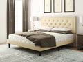Queen Size Dark Grey Upholstered Platform Bed Frame S85918