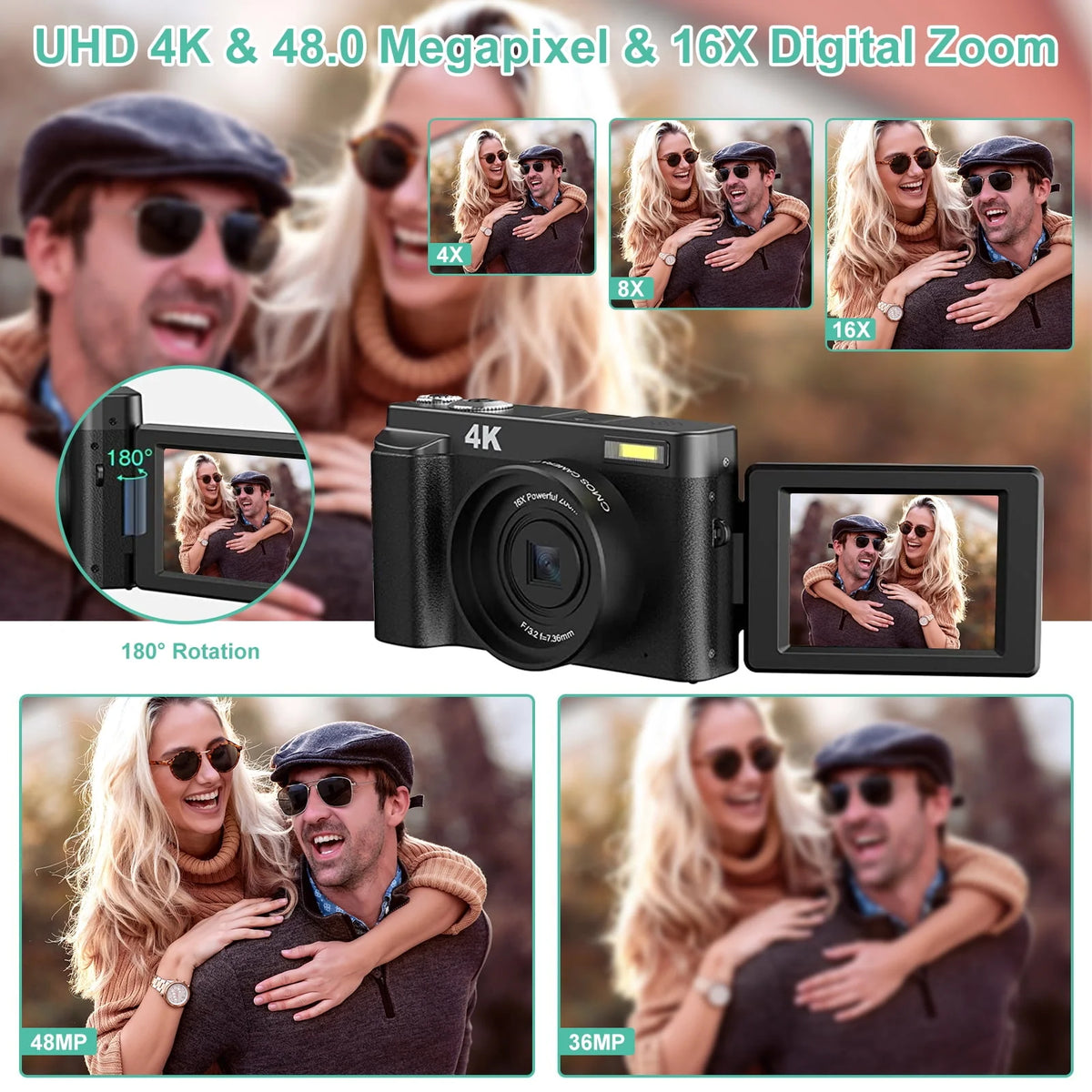 4K Digital Camera with 32GB Card Q383