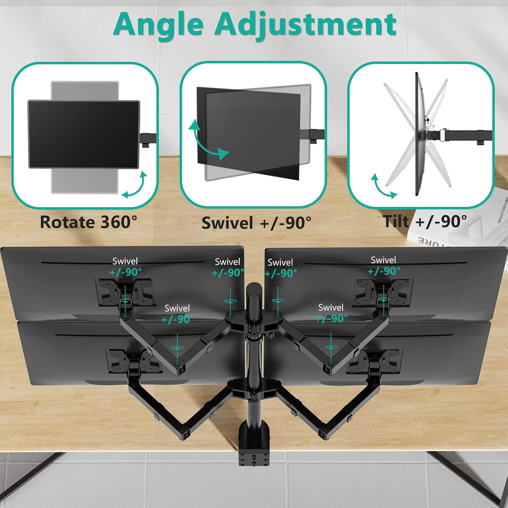 Quad Monitor Desk Mount, Black, Pack of 2 M44311