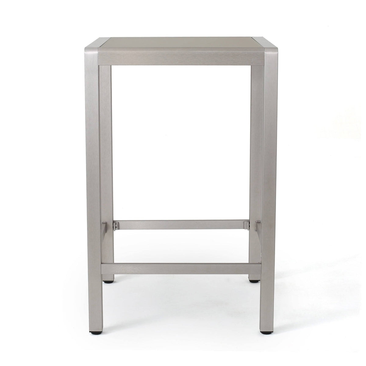 Square Aluminum Bar Table with Glass Top D9673