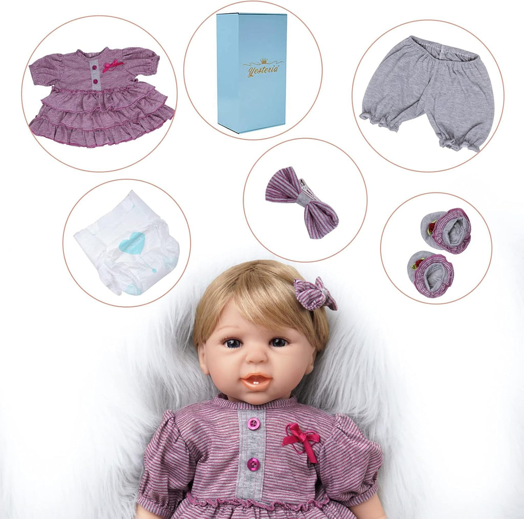 22 Inch Realistic Silicone Reborn Baby Doll with Accessories Y149230