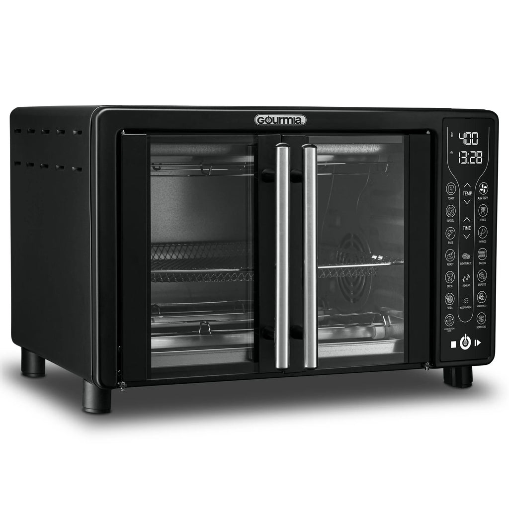 Black Digital French Door Air Fryer Toaster Oven T2042
